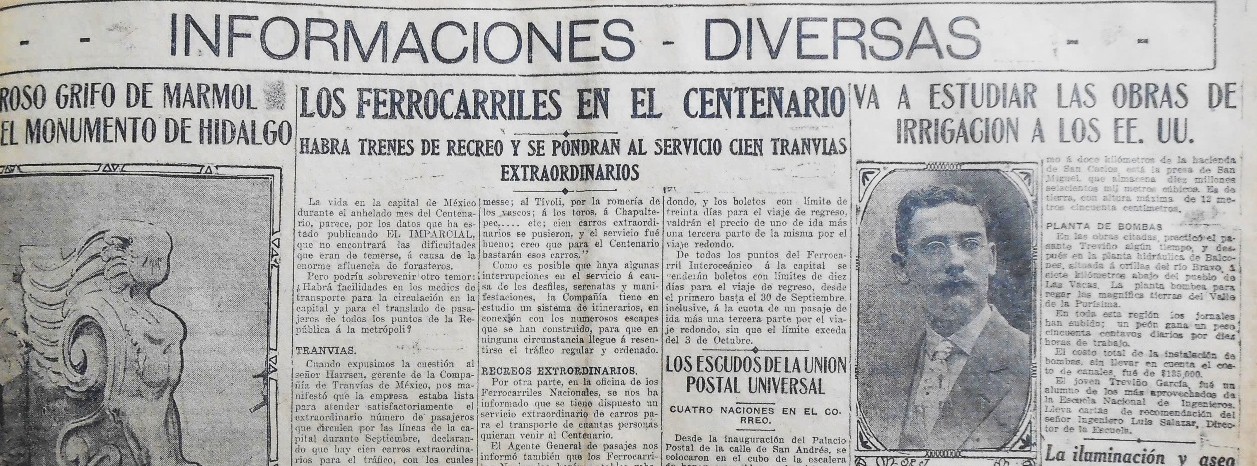 TRANVÍAS Y FERROCARRILES EN EL CENTENARIO DE LA INDEPENDENCIA